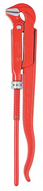 Pipe Wrench: Alloy Steel, 2 3/4 in Jaw Capacity, Serrated, 22 in Overall Lg, I-Beam, Chrome