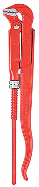 Pipe Wrench: Alloy Steel, 4 3/8 in Jaw Capacity, Serrated, 25 in Overall Lg, I-Beam