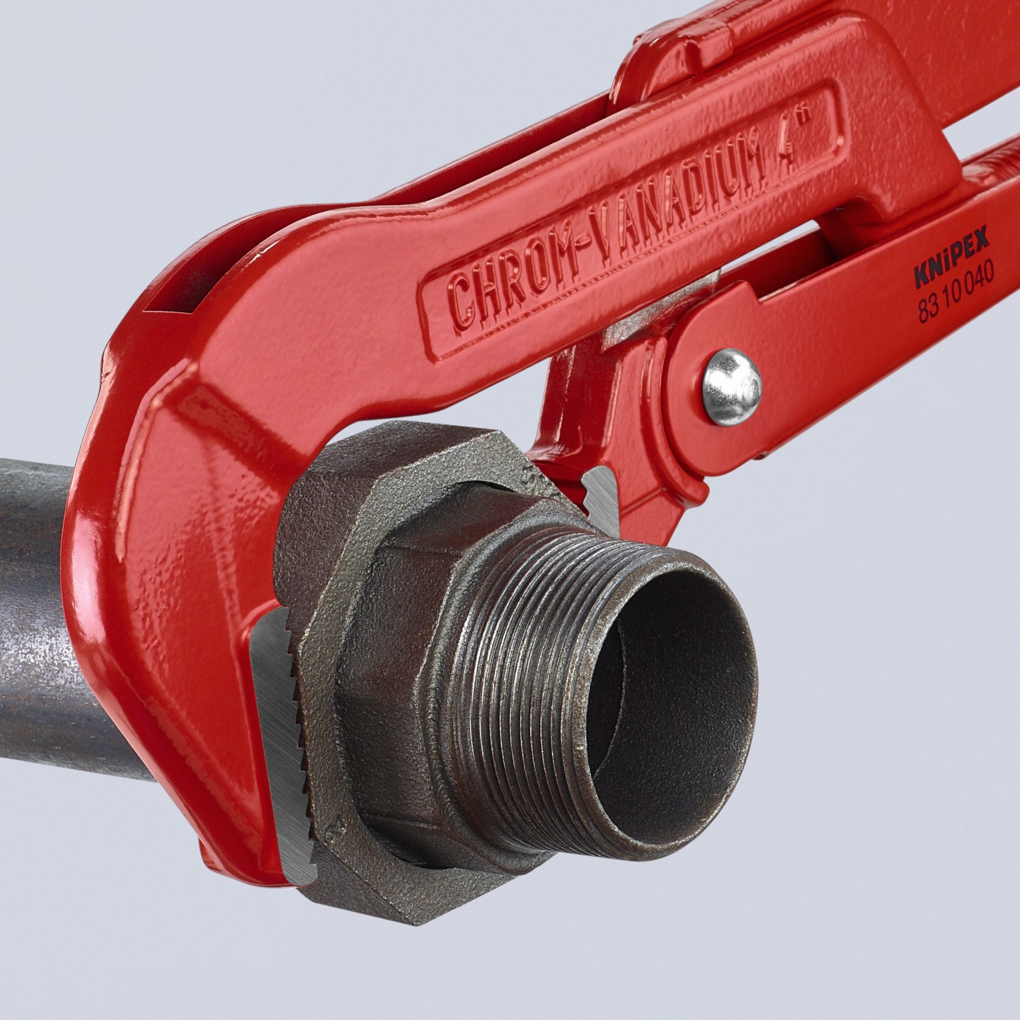KNIPEX Swedish Pipe Wrench, Alloy Steel, Chrome, Jaw Capacity 5 1/8 in