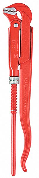 Pipe Wrench: Alloy Steel, 5 1/8 in Jaw Capacity, Serrated, 29 in Overall Lg, I-Beam