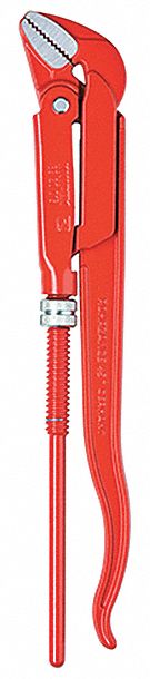 Pipe Wrench: Alloy Steel, 1 5/8 in Jaw Capacity, Serrated, 12 in Overall Lg, I-Beam, Chrome