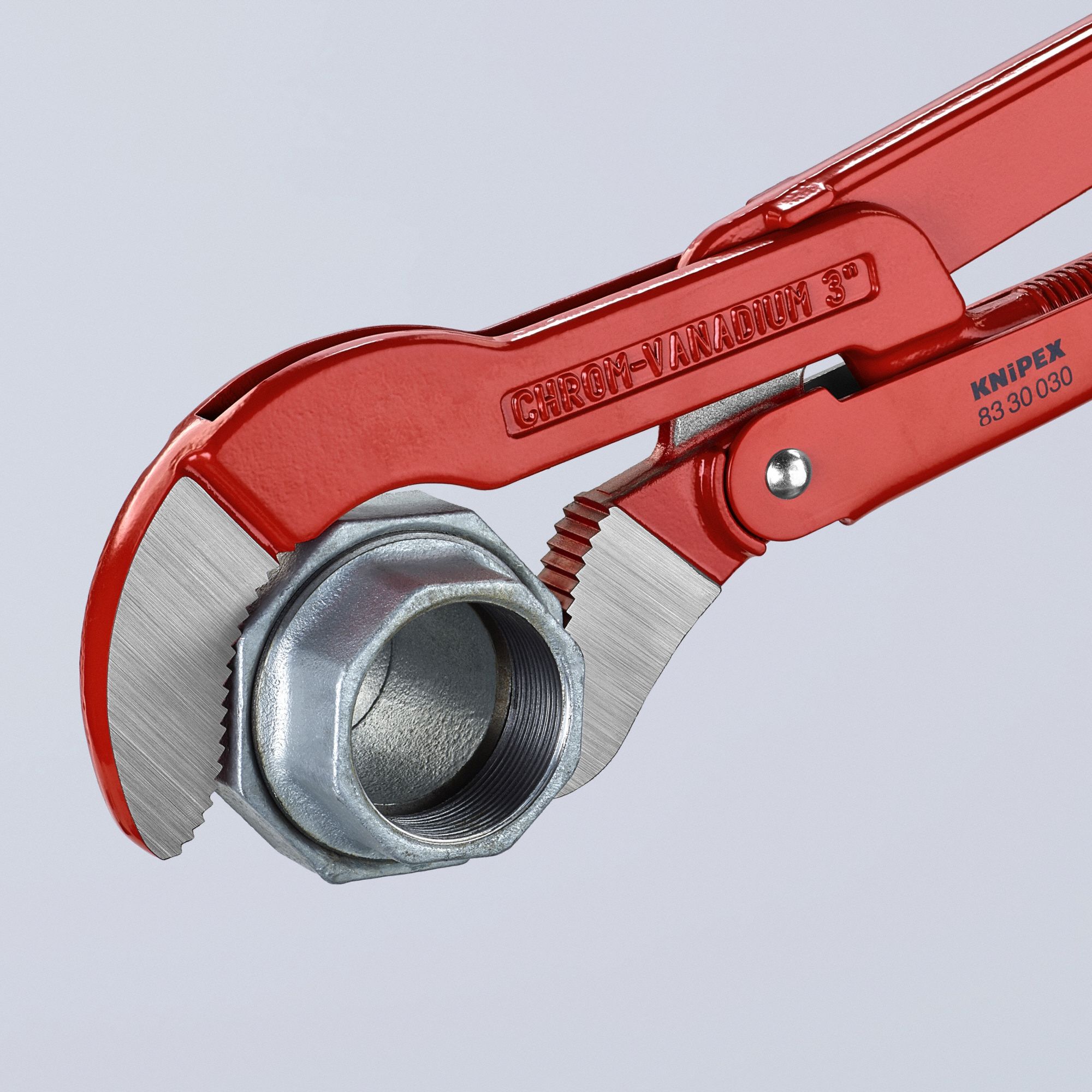 KNIPEX Swedish Pipe Wrench, Alloy Steel, Chrome, Jaw Capacity 4 3/4 in