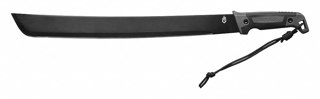 MACHETE, 24 IN OVERALL L, 22 IN CUTTING EDGE L, STEEL, RUBBER, 1 LB WT, UNFINISHED
