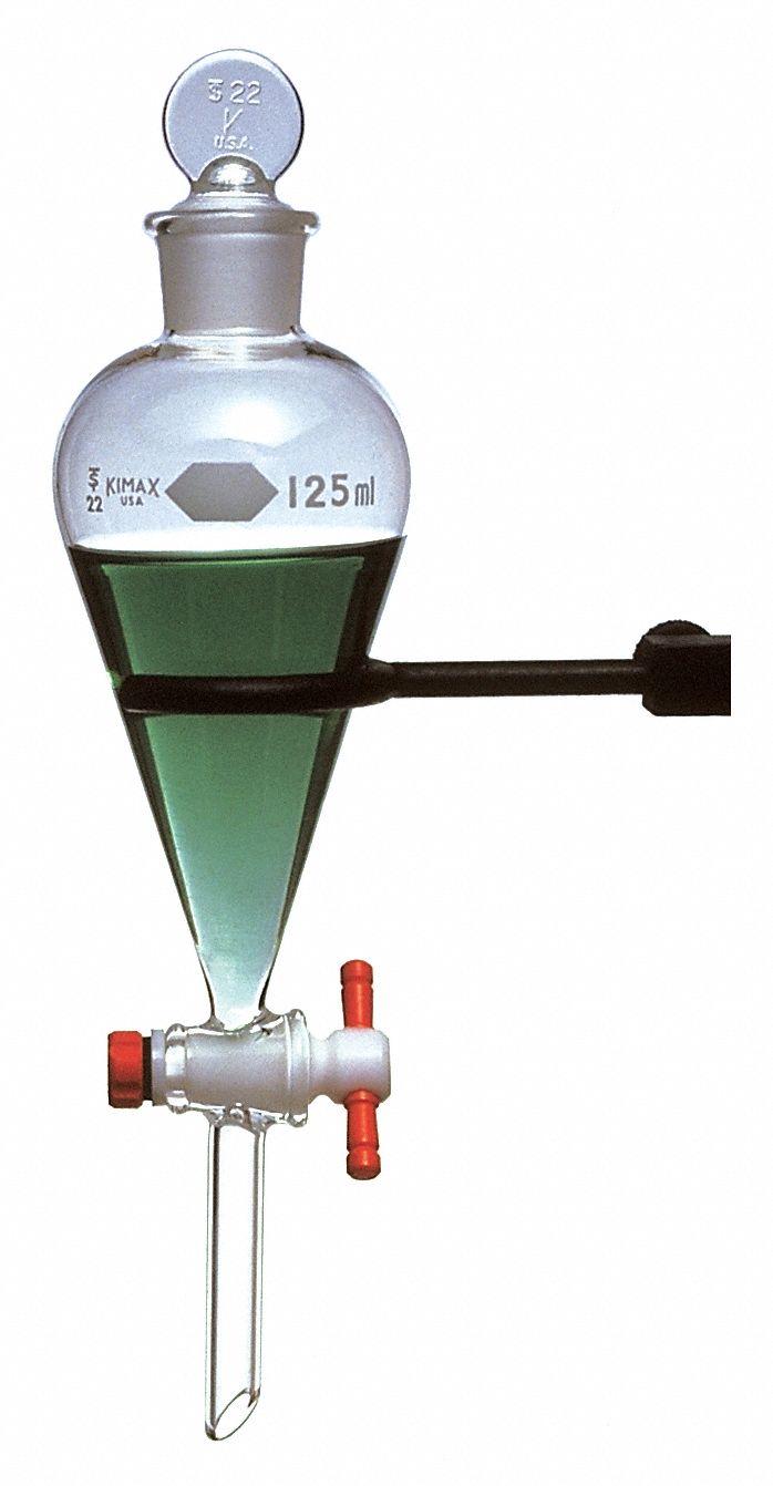 Funnel: Glass, 33.81 fl oz Capacity - oz, 1 L Capacity - mL, Glass, Borosilicate Glass, Type I