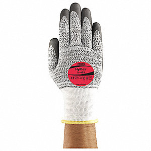 CUT-RESISTANT GLOVES, SIZE 6, WHITE/GREY, SYNTHETIC PALM, PAIR