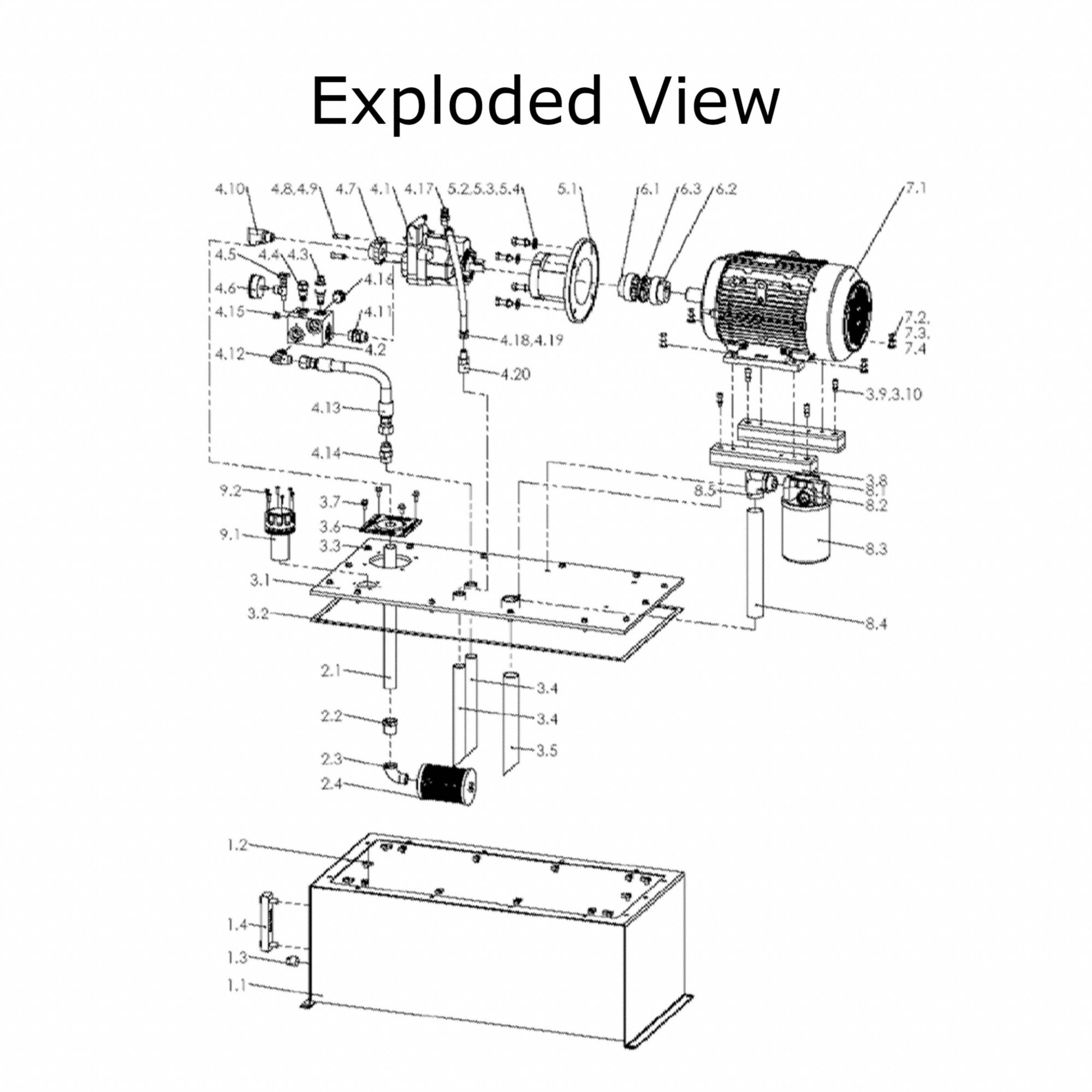 MONARCH Hydraulic Power Unit 10 gpm, 1,500 psi Max. Pressure, 10 hp