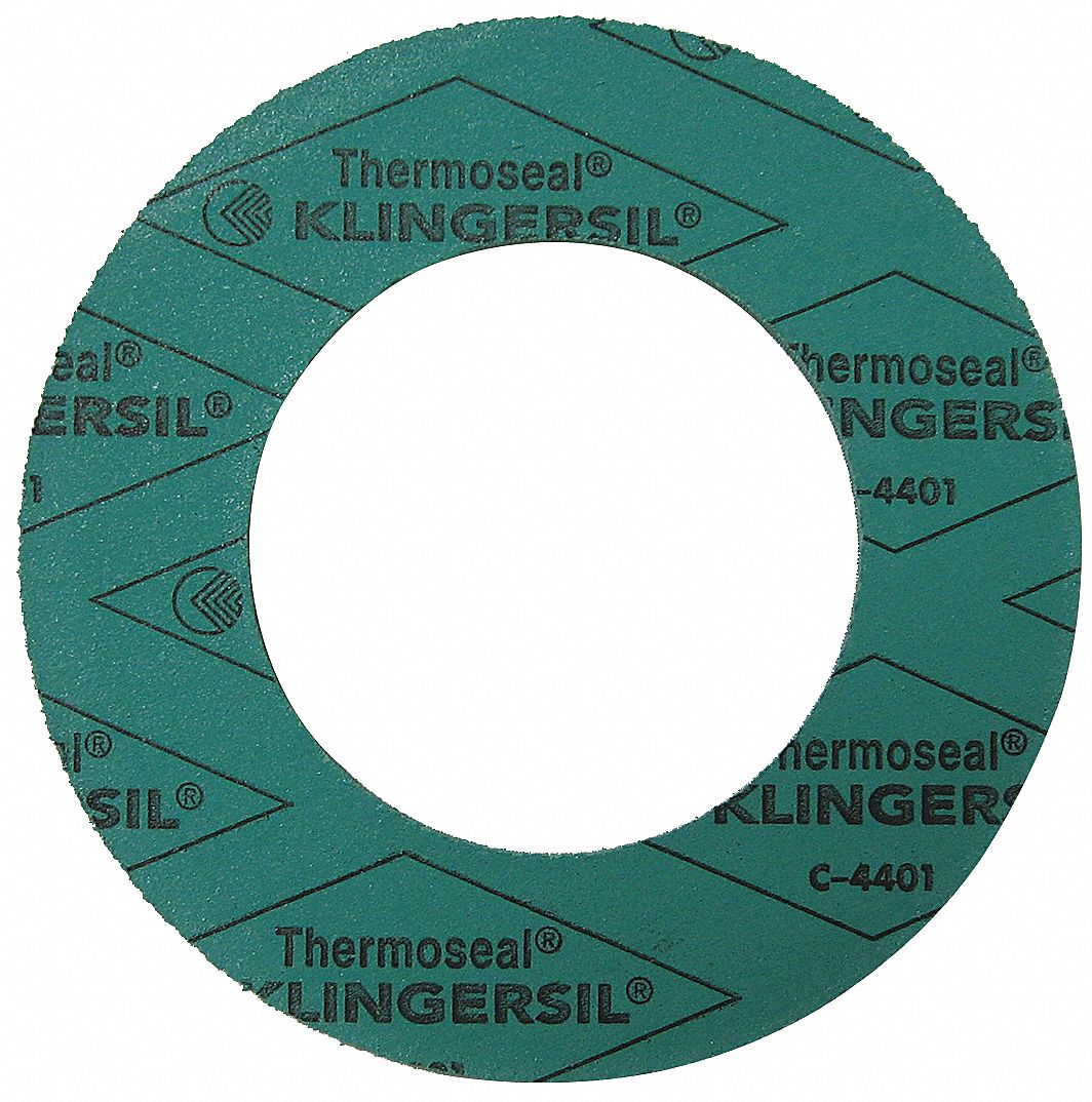 Flange Gasket: 4 in Pipe Size, 6 7/8 in Outside Dia., 4 1/2 in Inside Dia., 1/16 in Thick