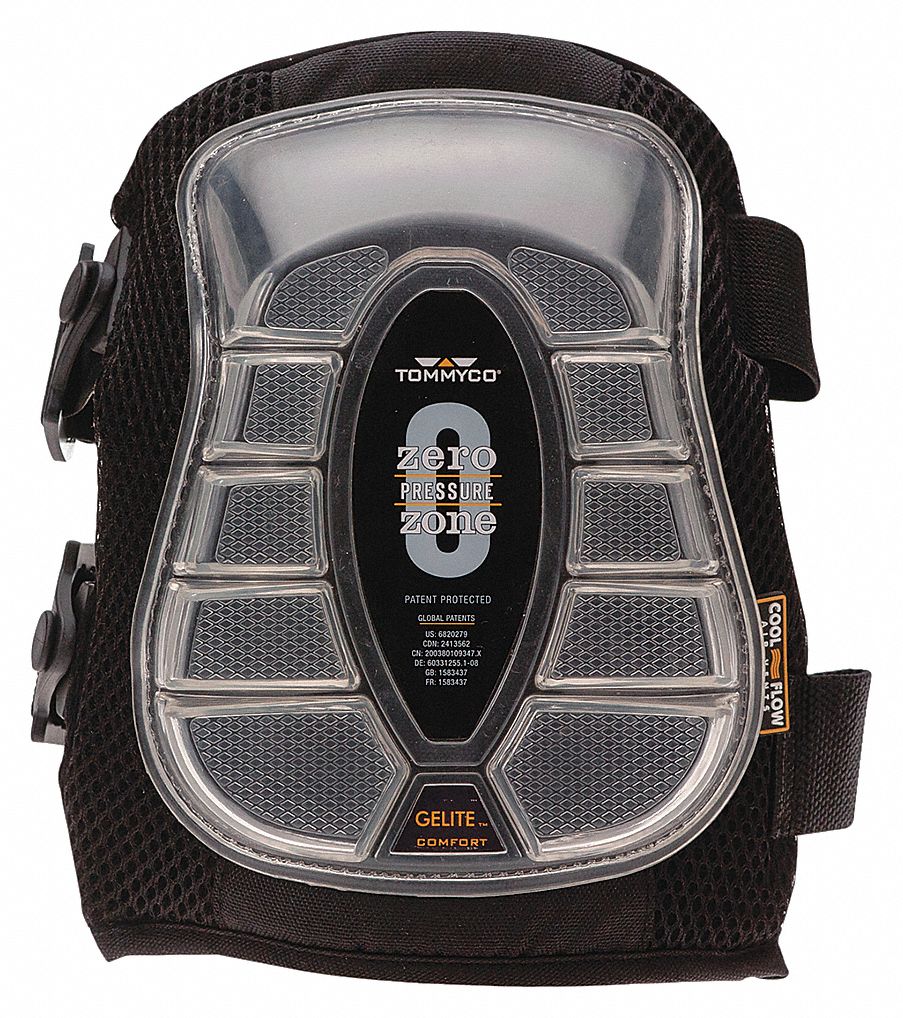 KNEEPAD,BLACK/CLEAR,2 STRAP,ONE SIZE,PR