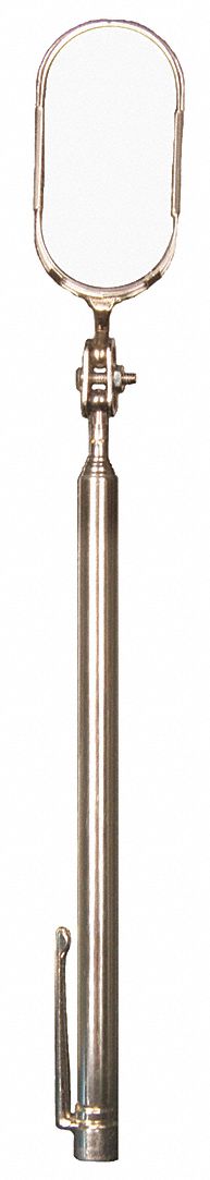 INSPECTION MIRROR, 2 IN L X 1 IN W MIRROR SIZE, GLASS MATERIAL, OVAL SHAPE, TELESCOPING