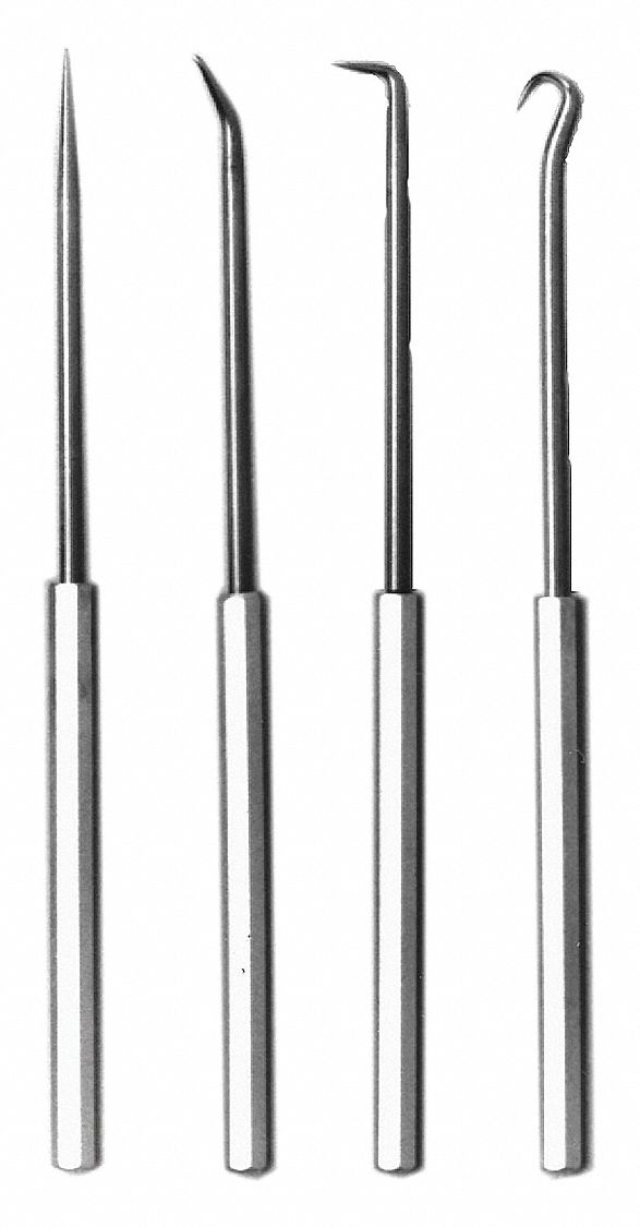 HOOK/PICK SET, STEEL, ANGLE/HOOK/STRAIGHT, 90 °  ANGLE/HOOK/STRAIGHT TIP