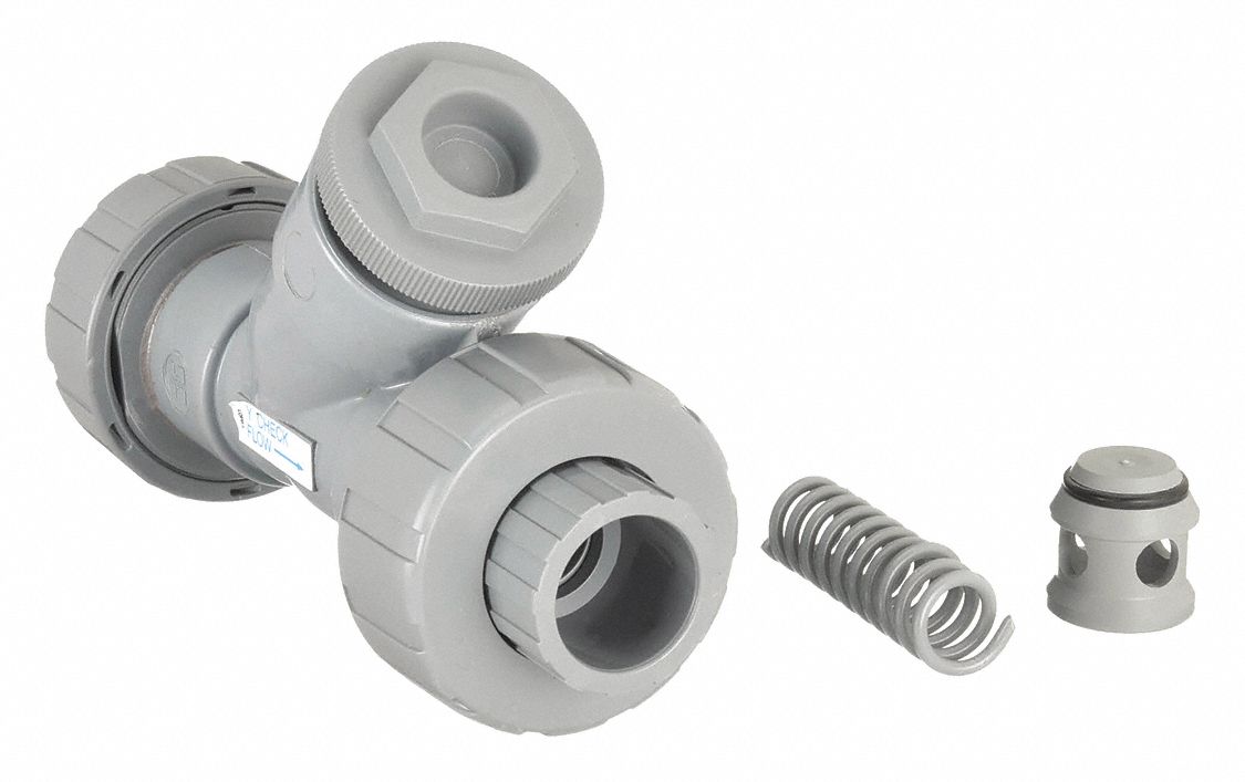True Union Y Check Valve: Piston, Y-Style Valve Body, 3/4 in Pipe Size, Socket x Socket, Std