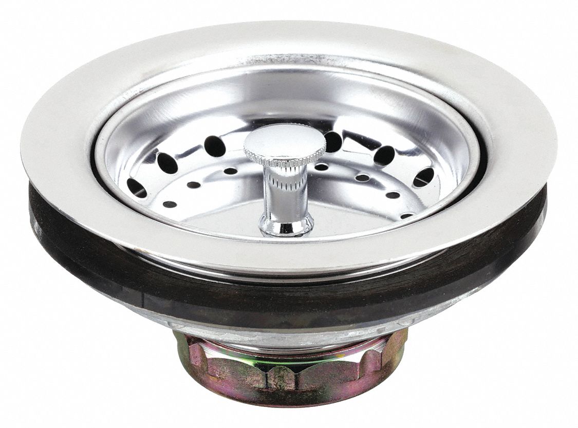 Strainer: 4 1/2 in Overall Dia, 1 in Overall Ht, 4 in Pipe Dia, Stainless Steel