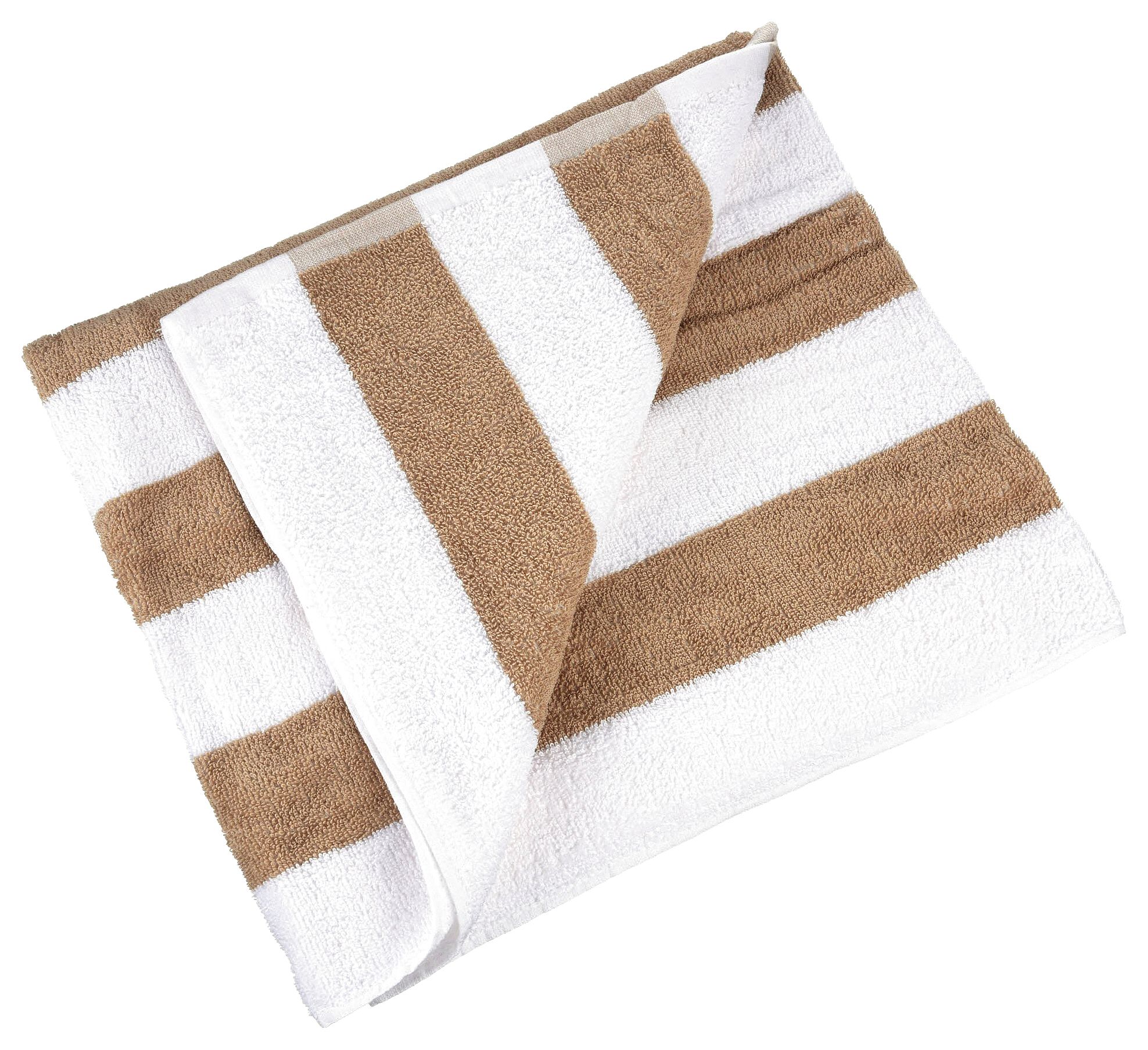 Pool Towel: Dark Linen/White Stripe, 66 in Overall Lg, 30 in Overall Wd, 13 lb/dozen