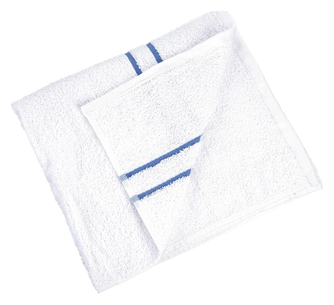 POOL TOWEL,WHITE W/BLUE DOBBY,PK12