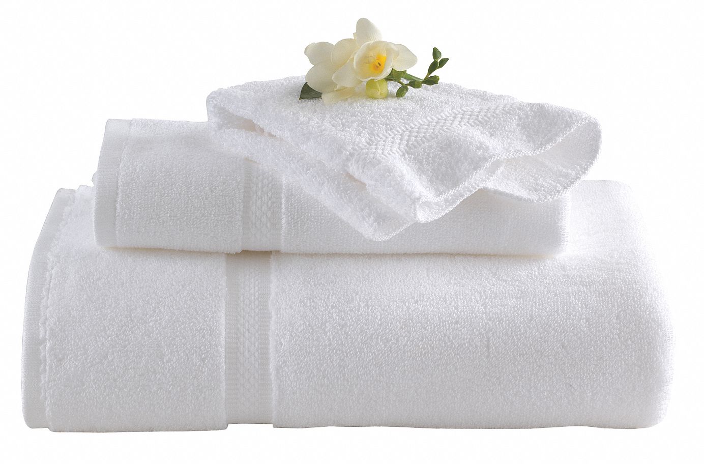 Wash Towel: White, 13 in Wd, 13 in Lg, 48 PK
