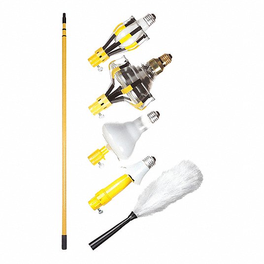 Light Bulb Changer Kit: Light Bulb Changer Kit, Telescopic Pole with Attachments
