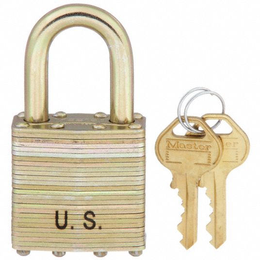 1 3/16 in Vertical Shackle Clearance, 3/4 in Horizontal Shackle Clearance,  Padlock - 38W803