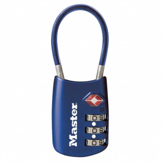 MASTER LOCK Luggage Padlocks, Resettable, Front Dial Location