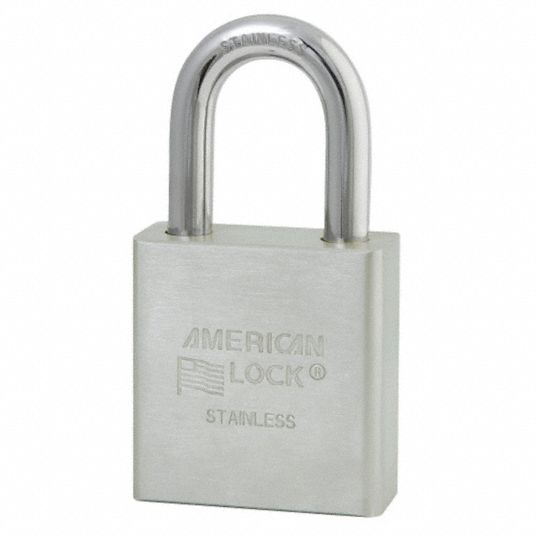AMERICAN LOCK Keyed Alike, Padlock, Stainless Steel, Shackle Type