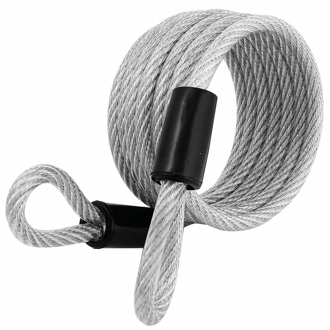 SECURITY CABLE,SELF COILING,6 FT.,STEEL