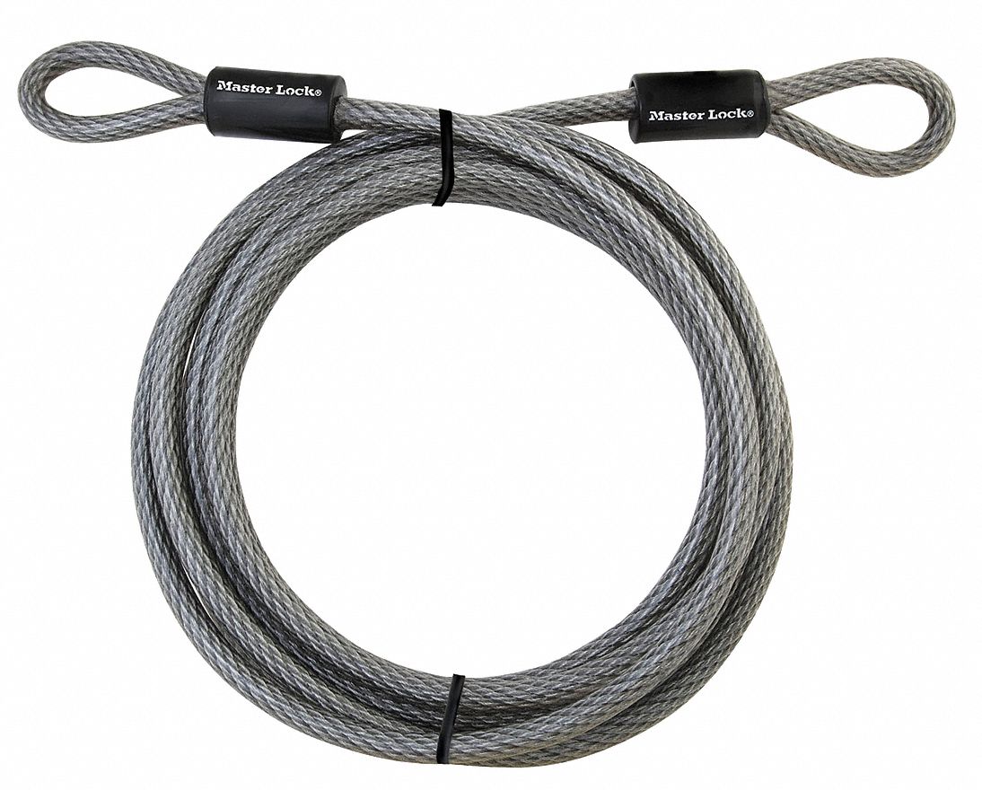 MASTER LOCK Security Cables, Coiled Cable Style, Cable Length 180 in