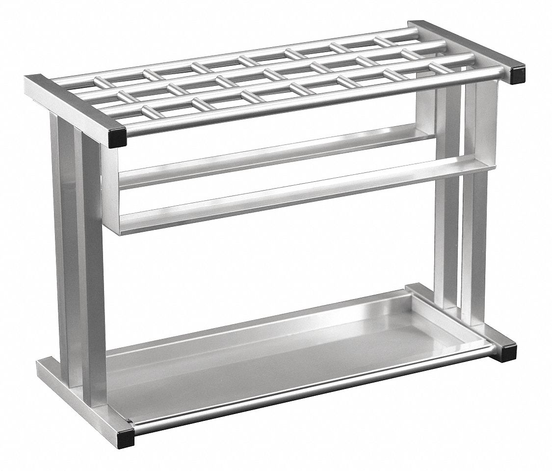 Umbrella Stand: 24 in Overall Wd, 18 in Overall Ht, 10 in Overall Dp, Satin Aluminum, Aluminum