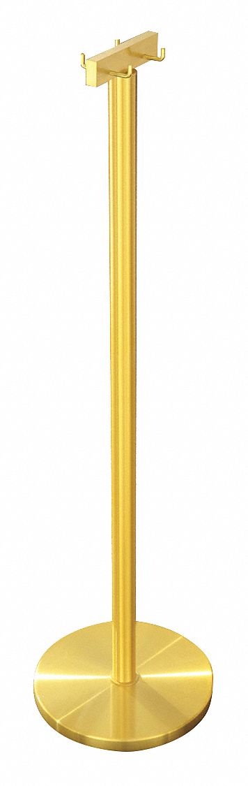 Umbrella Bag Holder: 6 in Overall Wd, 43 in Overall Ht, Satin Brass, Freestanding, Two-sided