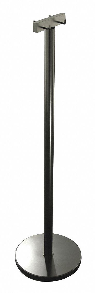 Umbrella Bag Holder: 6 in Overall Wd, 43 in Overall Ht, Satin Black, Freestanding, Two-sided