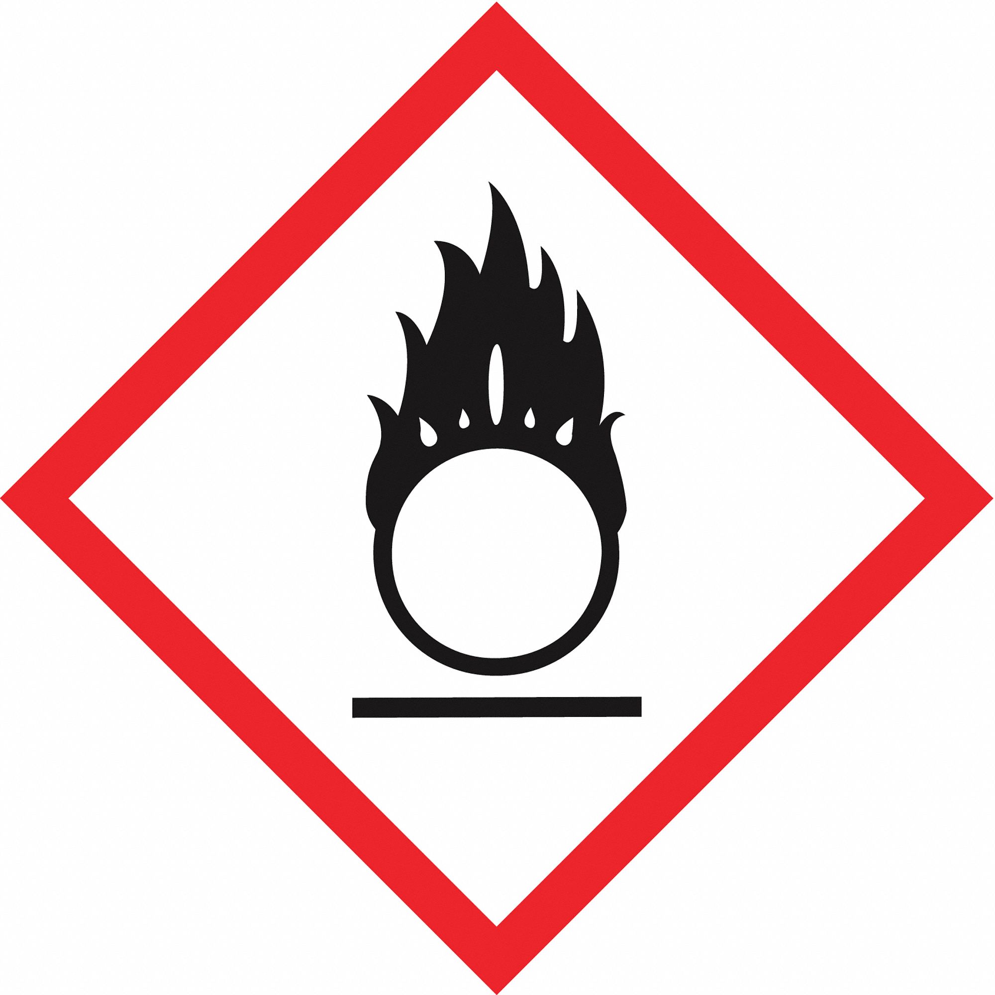 LABEL, FLAME PICTOGRAM, BLACK, 1 IN H, 1 IN W, 3.6 MIL THICK, DIAMOND, NON-REFLECTIVE, NO TEXT