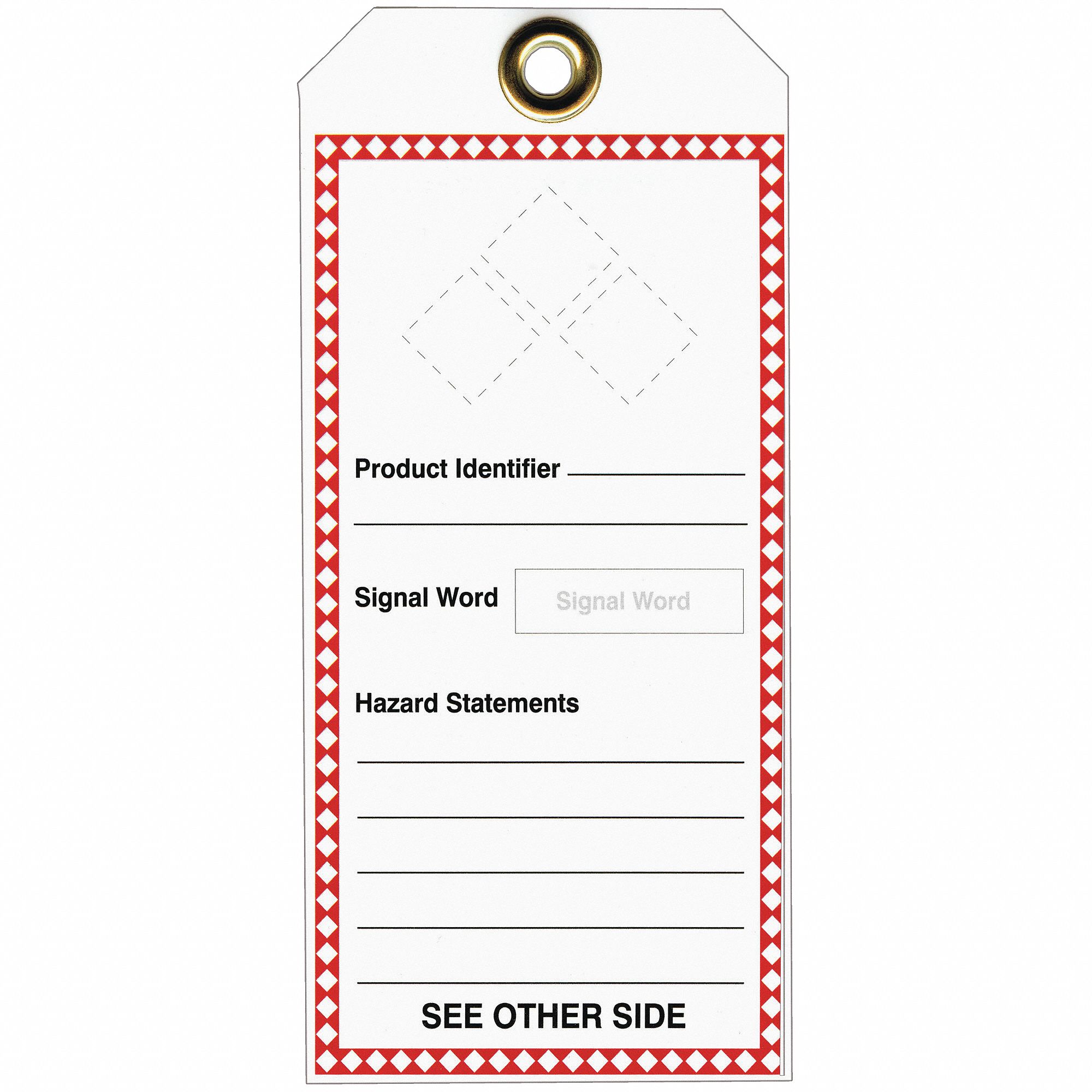 Tag: Plastic, Rectangle, 8 1/2 in Ht, 3 7/8 in Wd, 0.015 in Thick, Indoor/Outdoor, 5 PK