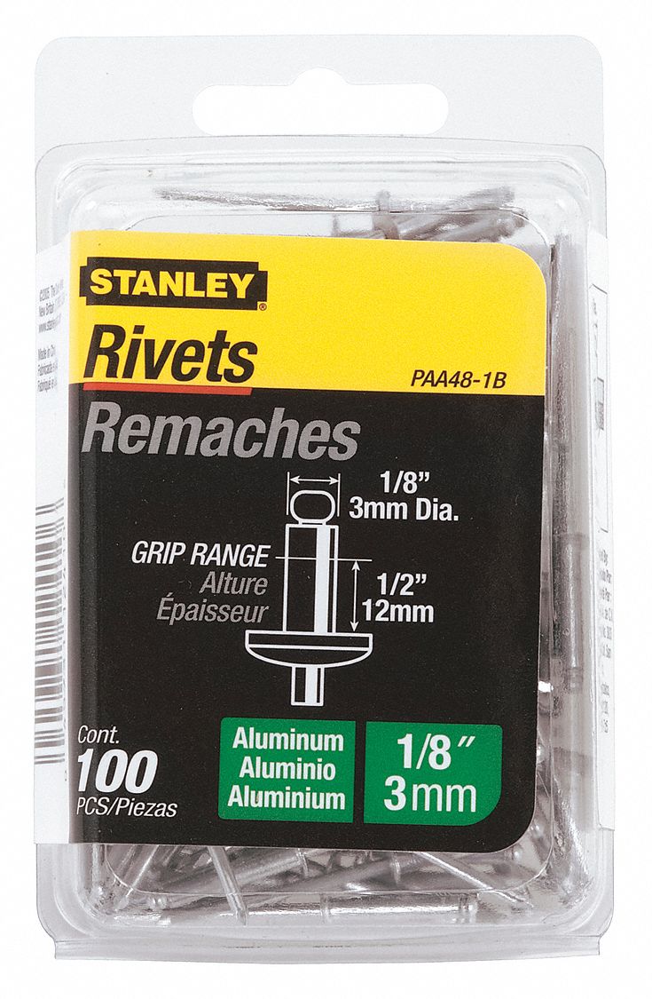 RIVET, AVEUGLE, 1/8 PO, 155 LB, PQT 100