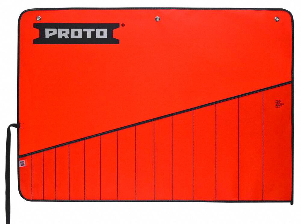 Wrench Roll: Red, 1/8 in Overall Lg, Canvas, Hand Tools