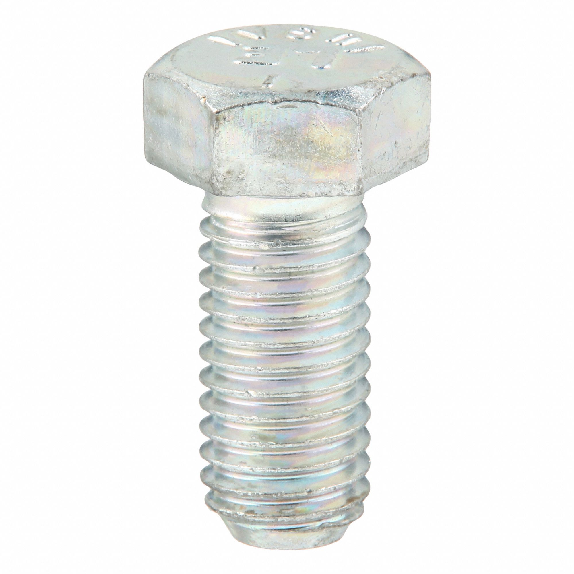 Hex Head Cap Screw: Steel, Grade 5, Zinc Plated, 9/16"-12, Coarse, 1 1/4 in lg, Made in USA*, 25 PK