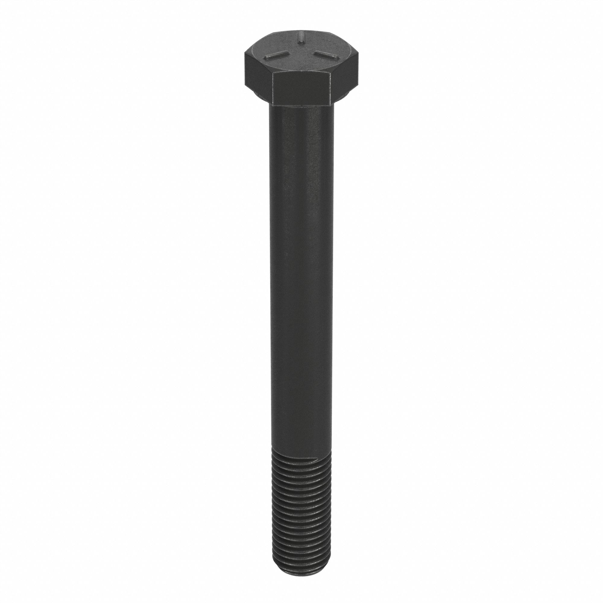 Hex Head Cap Screw: Steel, Grade 5, Black Oxide, 1 1/4"-7, Coarse, 10 in lg, Made in USA*, Inch