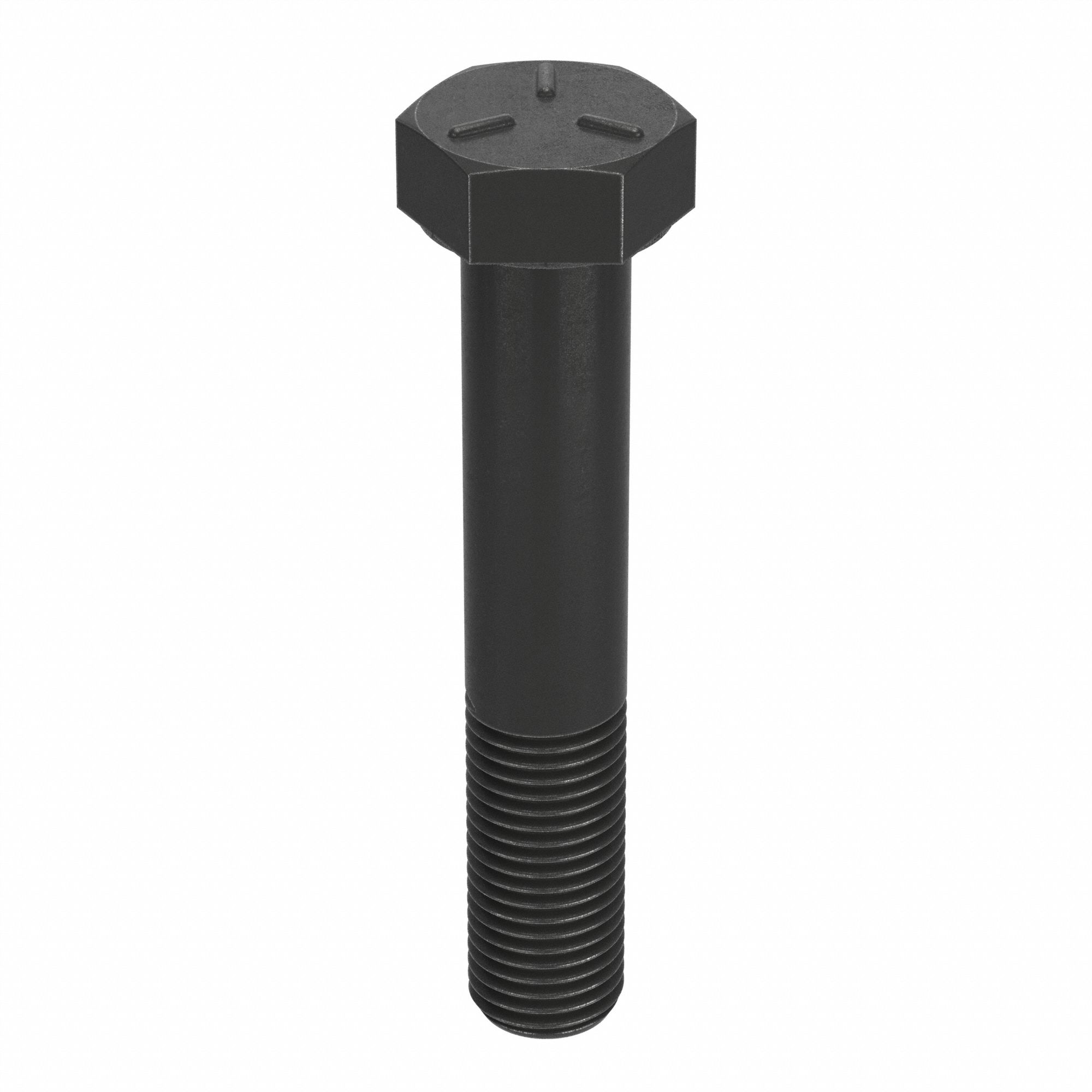 Hex Head Cap Screw: Steel, Grade 5, Black Oxide, 1 1/4"-7, Coarse, 7 in lg, Made in USA*, Inch
