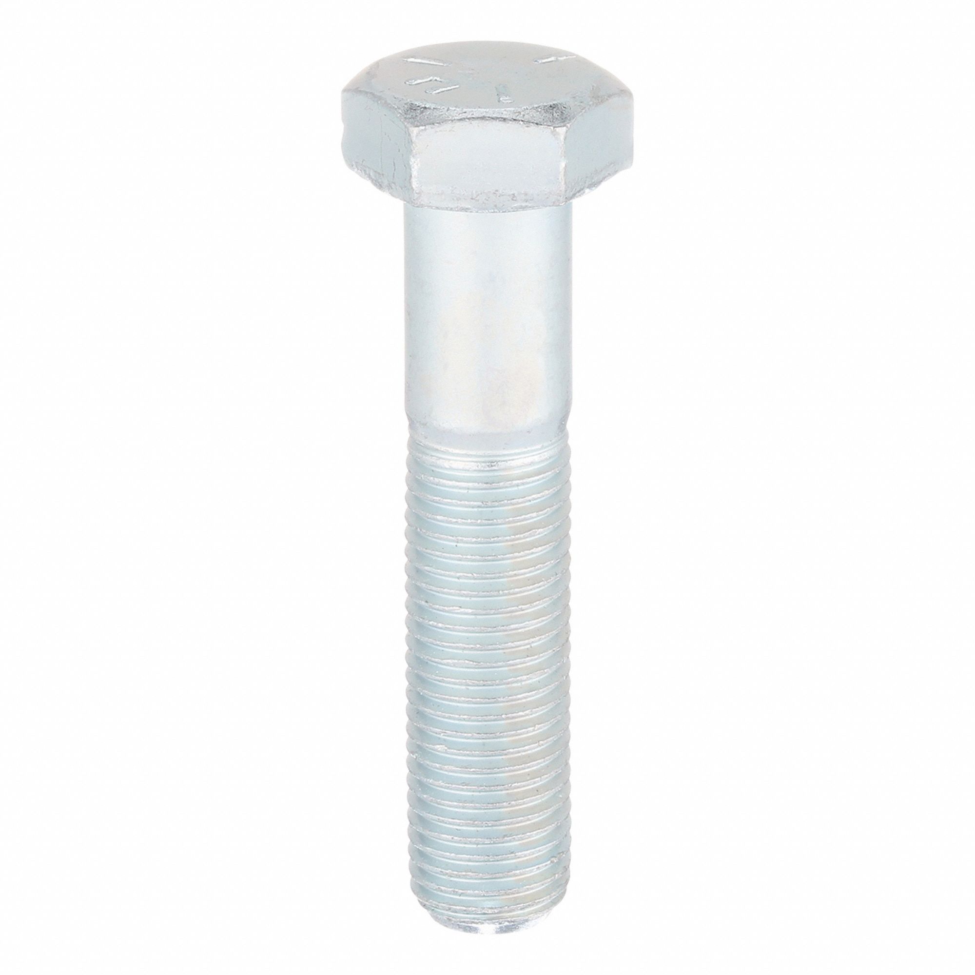 Hex Head Cap Screw: Steel, Grade 5, Zinc Plated, 3/8"-24, Fine, 1 3/4 in lg, Made in USA*, 50 PK
