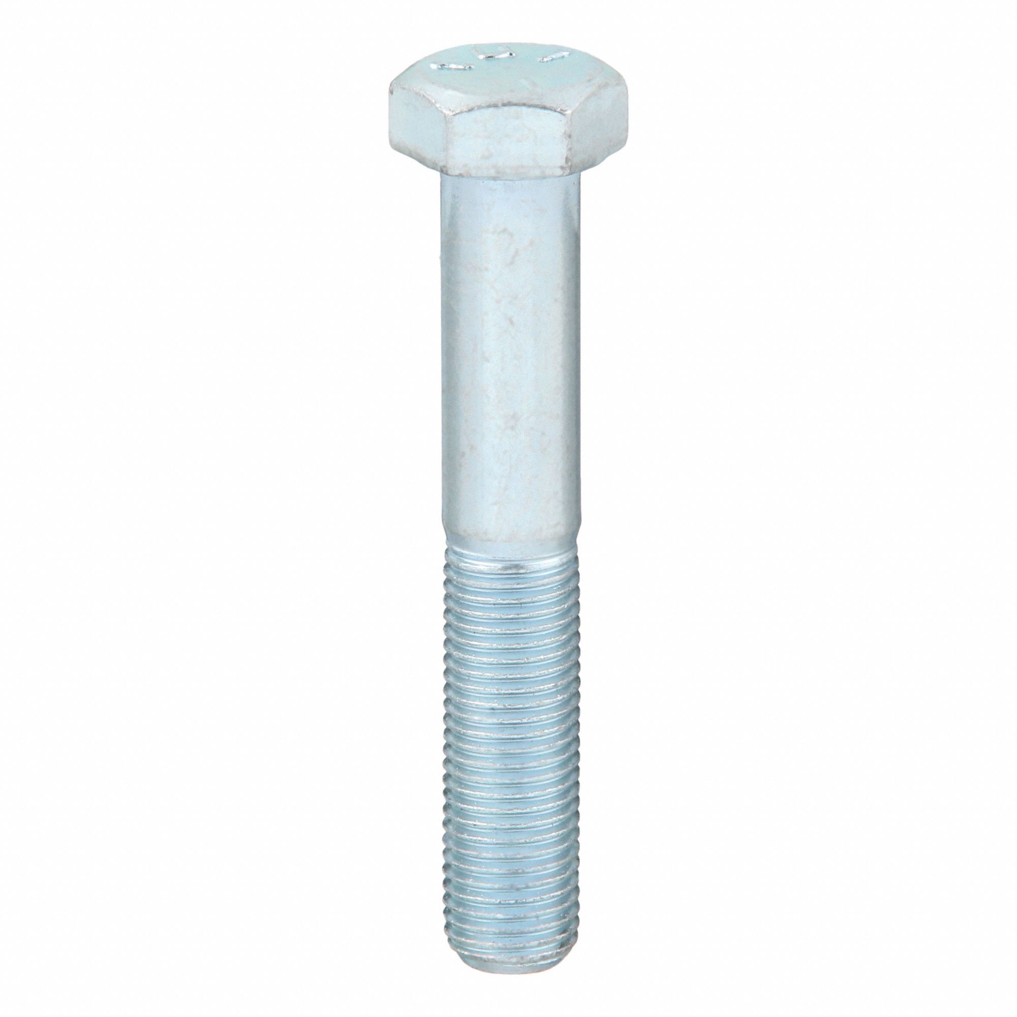 Hex Head Cap Screw: Steel, Grade 5, Zinc Plated, 3/8"-24, Fine, 2 1/4 in lg, Made in USA*, 25 PK