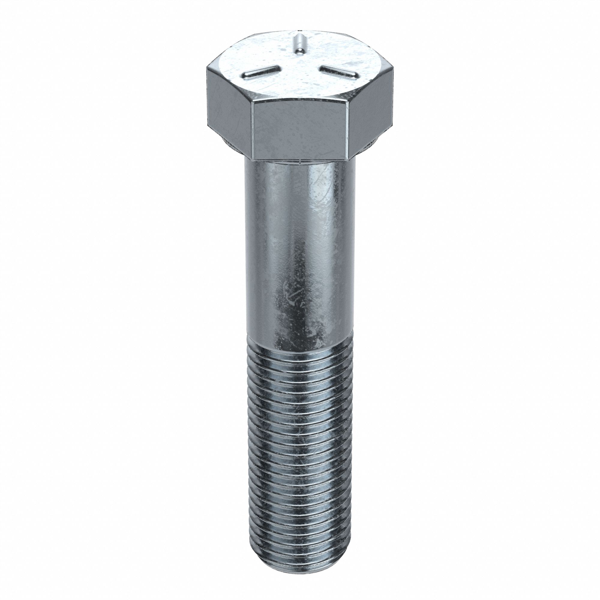 Hex Head Cap Screw: Steel, Grade 5, Zinc Plated, 7/16"-20, Fine, 2 in lg, Made in USA*, Inch, 25 PK