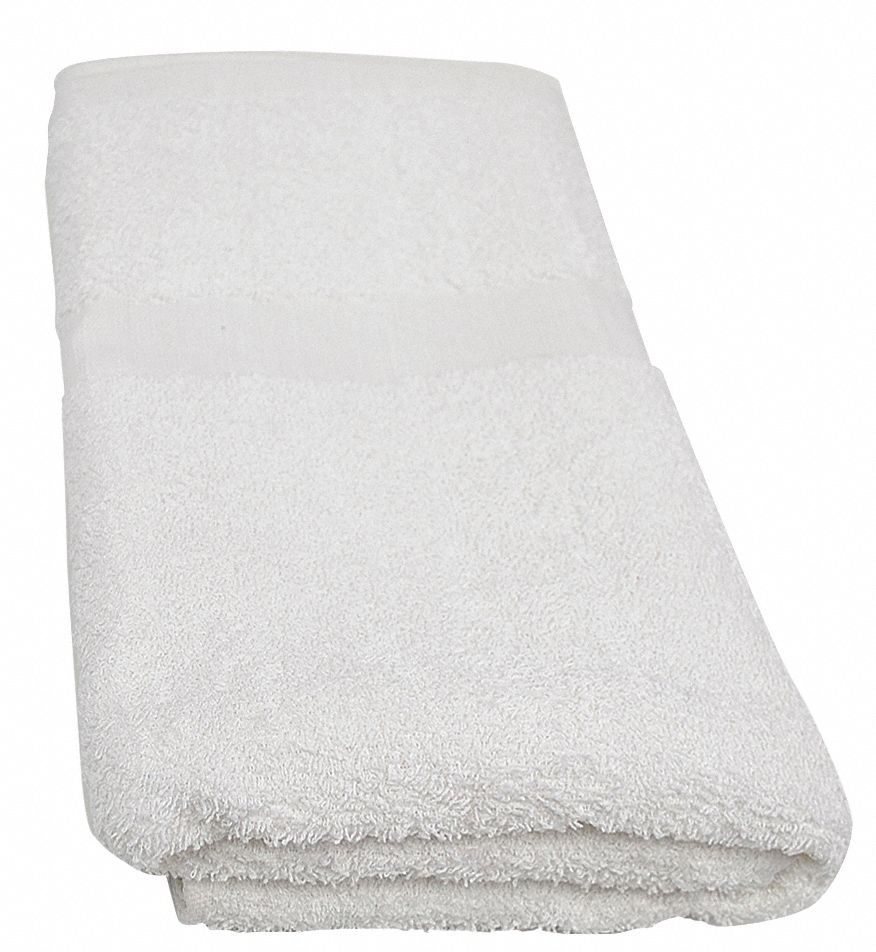 BATH TOWEL,24X50 IN,WHITE,PK12