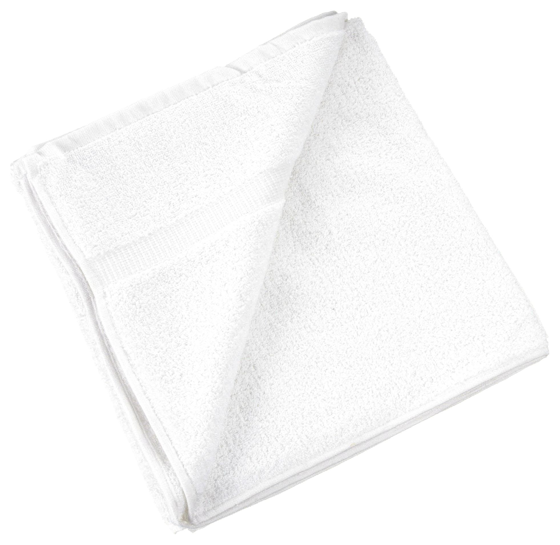 Bath Towel: White, 40 in Overall Lg, 20 in Overall Wd, 5 lb/dozen, Open End Material