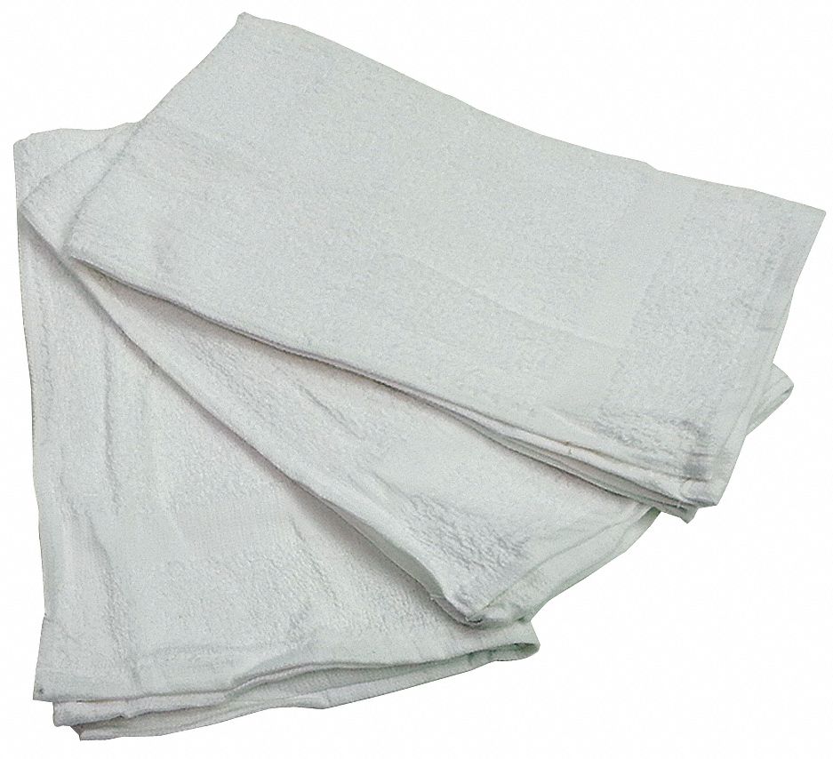 R & R TEXTILE 27 in x 16 in 86 Cotton, 14 Polyester Hand Towel, White