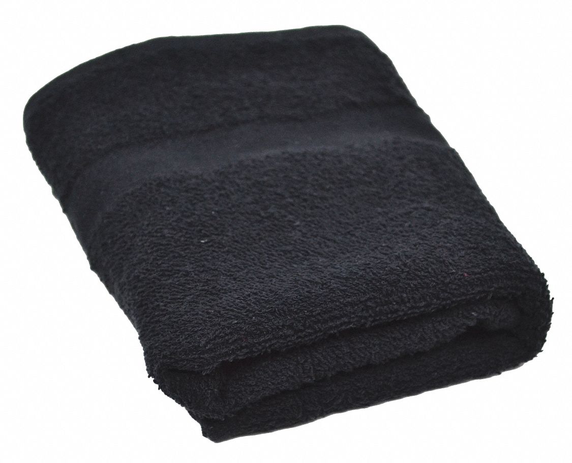 R & R TEXTILE Hand Towel Black, 16 in Wd, 27 in Lg, 12 PK 38X627