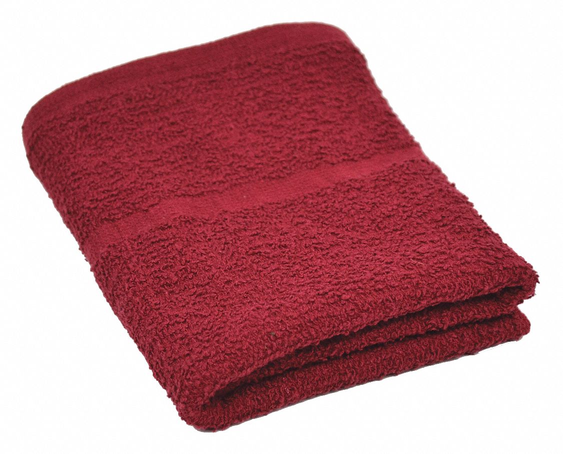 R & R TEXTILE 27 in x 16 in 100 Cotton Hand Towel, Burgundy; PK12