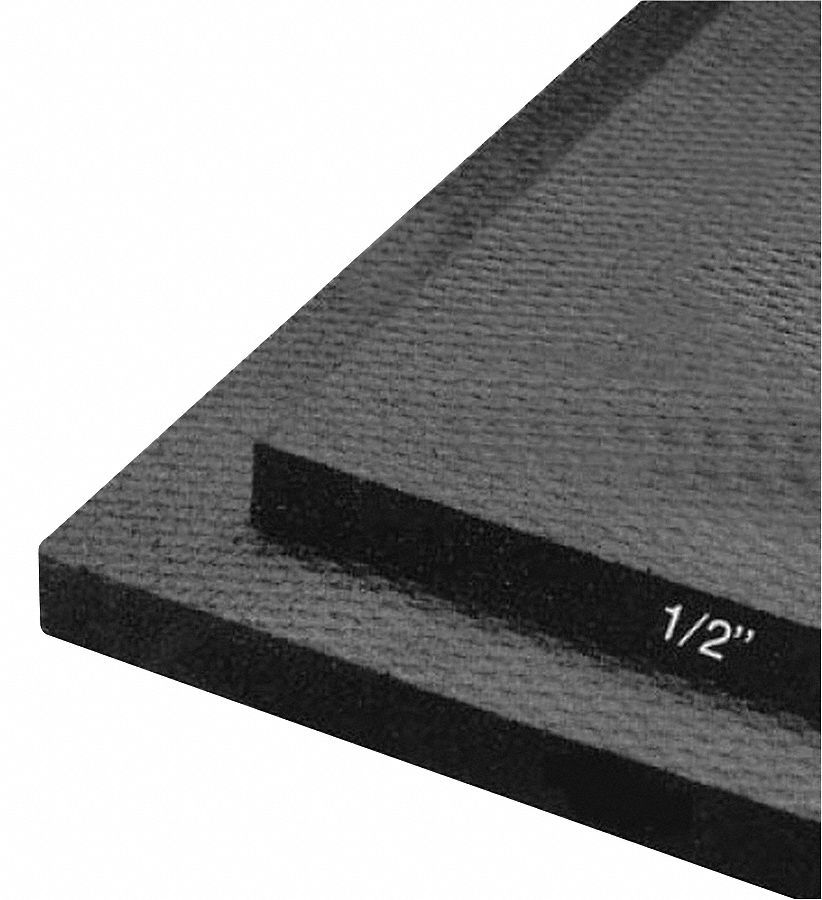 PROMAXIMA Equipment Mat, Black, 6 ft Length, 4 ft Width, 1/2 in