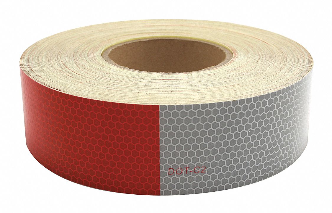 Reflective Tape: Dump Trucks/Tankers/Tow Trucks and Pick-Up Beds/Trucks and Trailers, Red/Silver