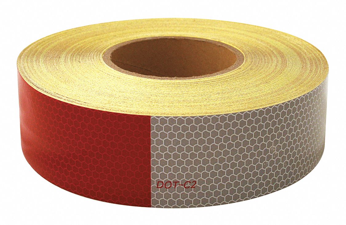 Reflective Tape: Dump Trucks/Tankers/Tow Trucks and Pick-Up Beds/Trucks and Trailers, Red/Silver