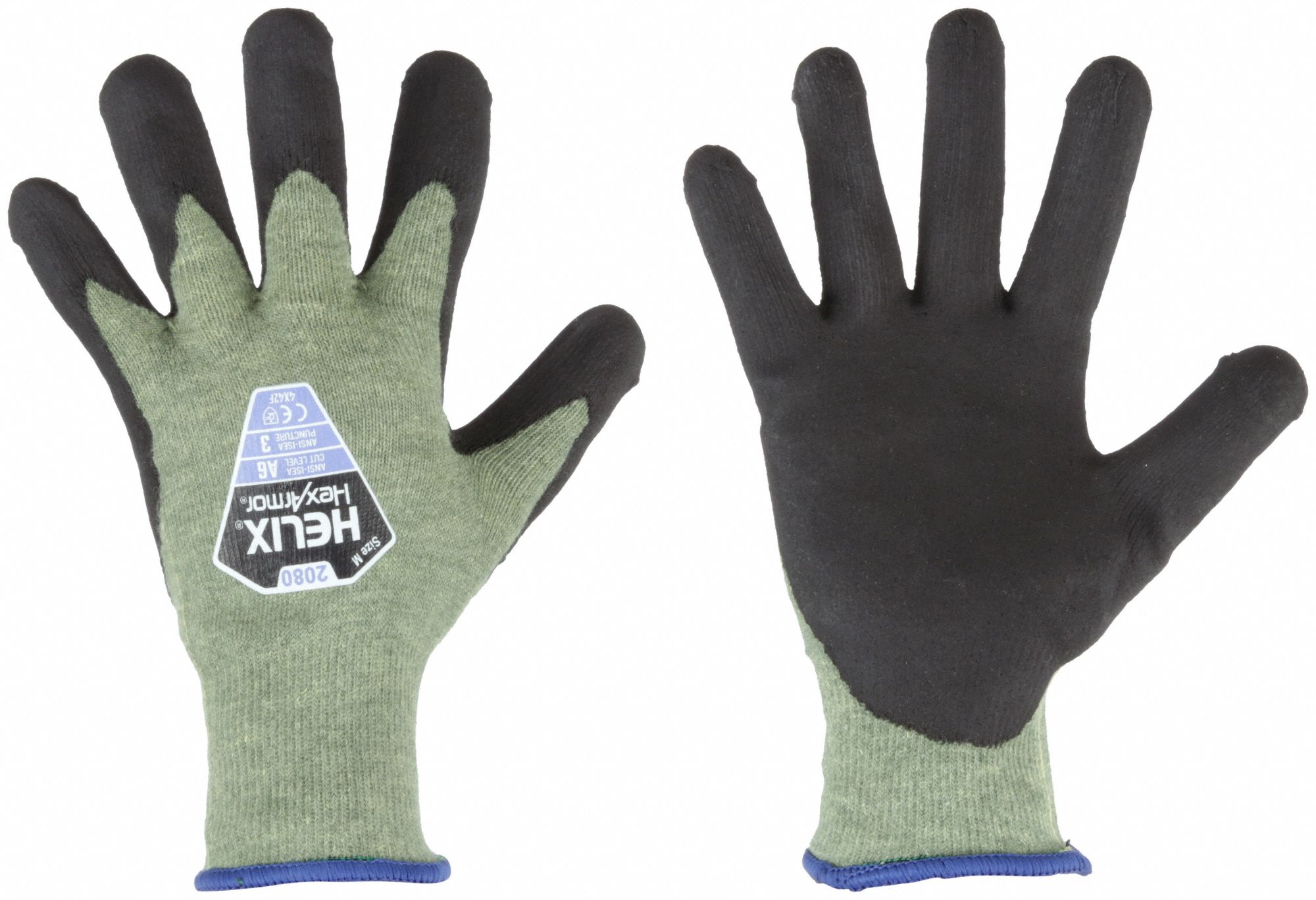 COATED GLOVES, 2XL (11), ANSI CUT LEVEL A6, DIPPED PALM, FOAM NITRILE, SANDY