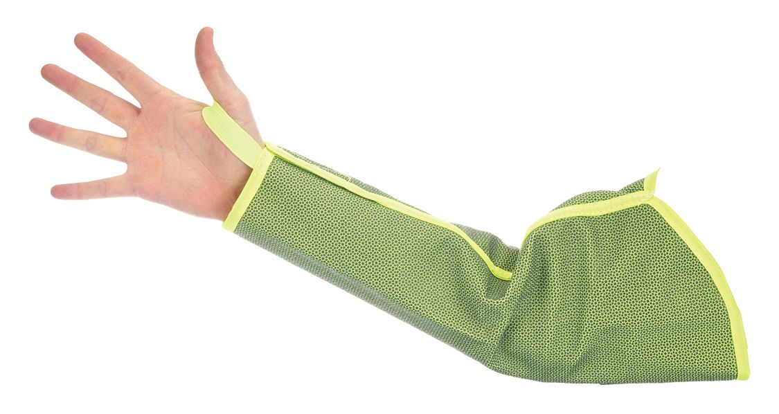 CUT-RESISTANT SLEEVE, ANSI/ISEA CUT LEVEL A7, SUPERFABRIC, GRN, THUMBHOLE, L