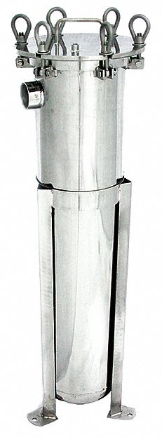 BAG FILTER HOUSING: 304 STAINLESS STEEL, BAG TRADE SIZE 2, 2 IN, NPT, 160 GPM, 150 PSI