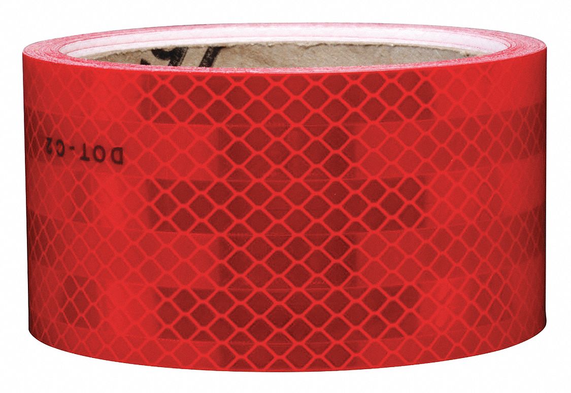 Uxcell Reflective Tape, 3 Roll 10 Ft X 2-inch Adhesive High Visibility Safety Tape Reflector Square Red White